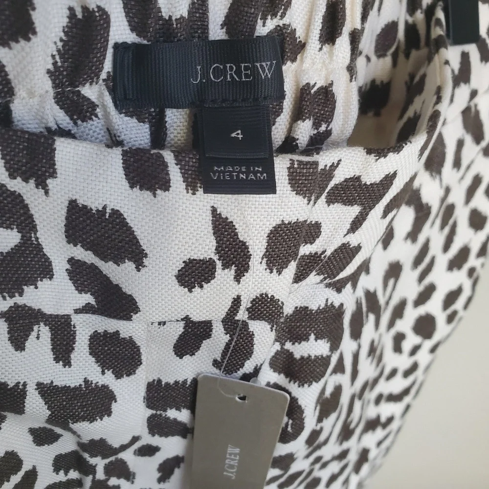 J. Crew Easy Pant in Leopard size 4 NWT
